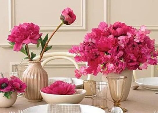 Flowers in table setting